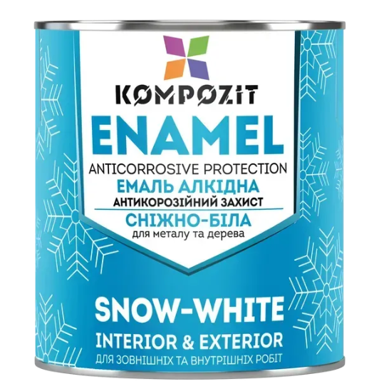 Емаль Kompozit алкідна ПФ-115 сніжно-білий глянець 0,9 кг